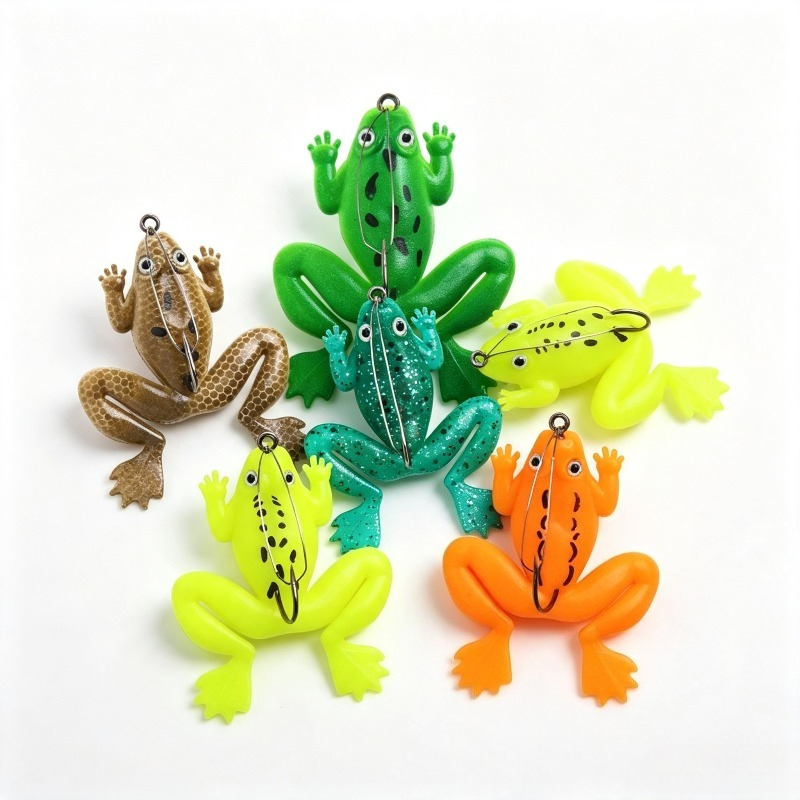 Fishing Hook Weedless - 4 ชิ้น/8 ชิ้น เหยื่อปลอมรูปกบ 5.2 กรัม/6