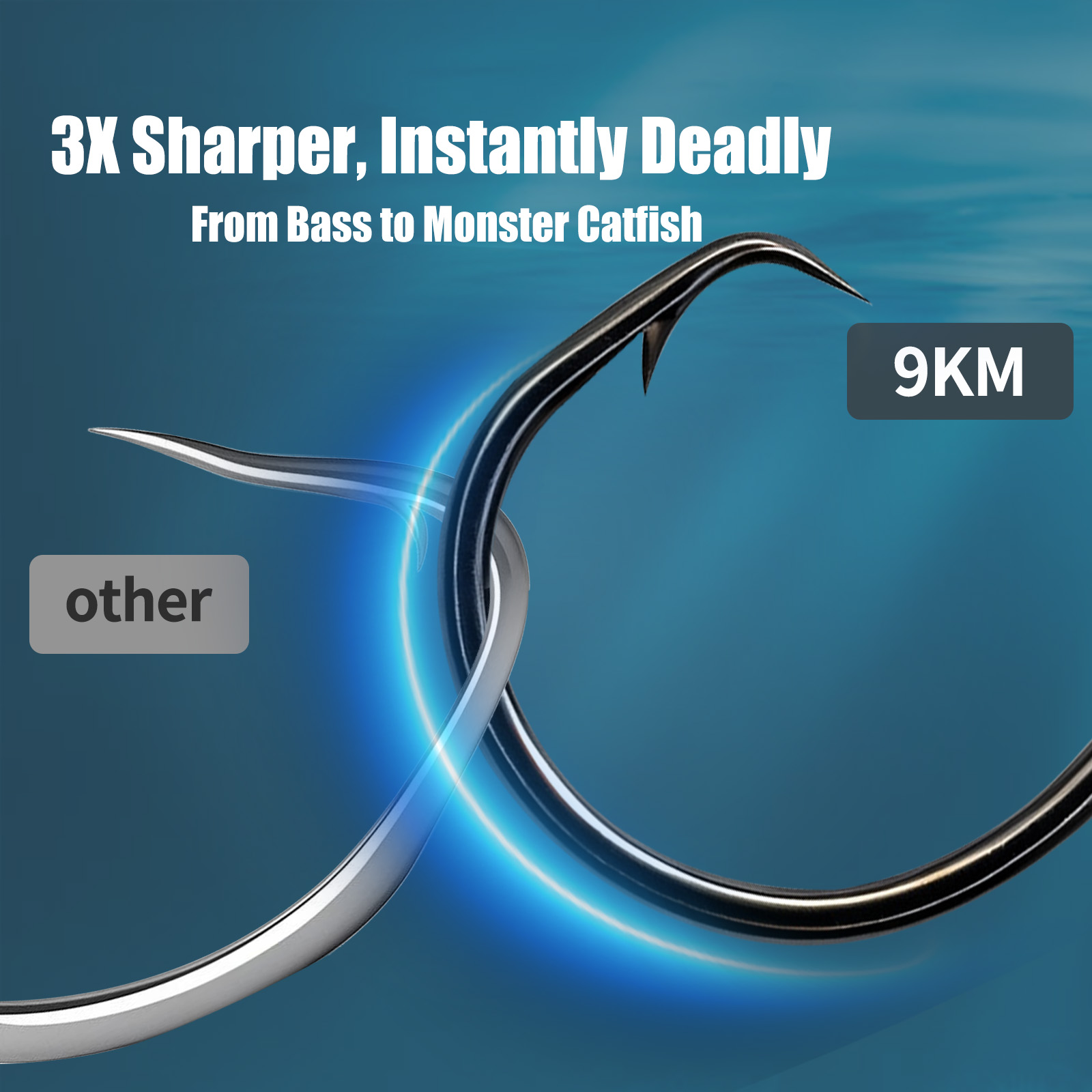 เบ็ดตกปลาแบบวงกลม 9KM 25-50 ชิ - Fishing Hook Offset บทวิจารณ์และราคา